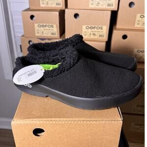OOFOS OOcoozie Mule Men’s Slip-On Shoes Black Size 10.5 Comfort Recovery Clogs